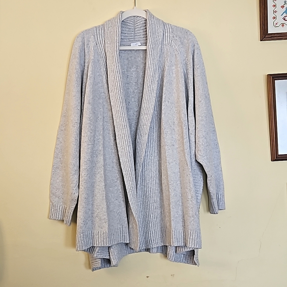 J. Jill Open Long Cardigan Grey Size 4X